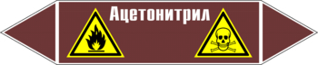 Маркировка трубопровода "ацетонитрил" (пленка, 252х52 мм) - Маркировка трубопроводов - Маркировки трубопроводов "ЖИДКОСТЬ" - Магазин охраны труда ohranatruda-shop.ru